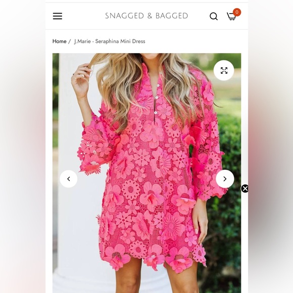 NWT J. MARIE WHITE FLORAL LONG SLEEVED EYELET DRESS SIZE MEDIUM - Picture 4 of 4